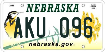 NE license plate AKU096