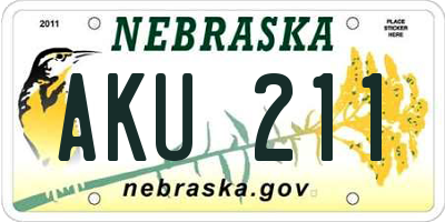 NE license plate AKU211