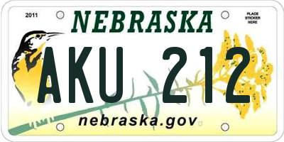 NE license plate AKU212