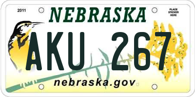 NE license plate AKU267
