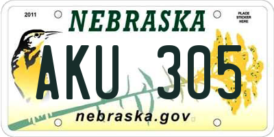 NE license plate AKU305