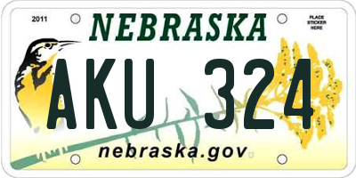 NE license plate AKU324