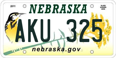 NE license plate AKU325