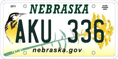NE license plate AKU336