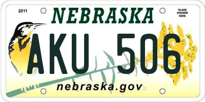 NE license plate AKU506