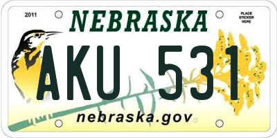 NE license plate AKU531