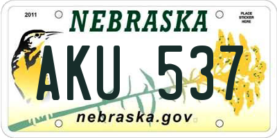 NE license plate AKU537