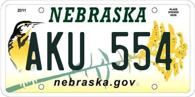 NE license plate AKU554