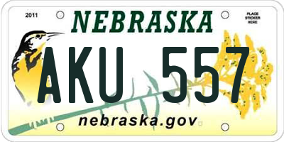 NE license plate AKU557