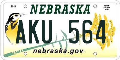 NE license plate AKU564