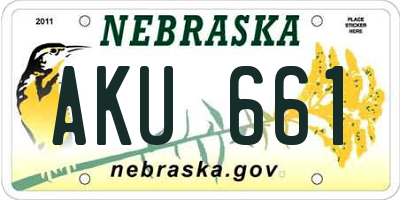 NE license plate AKU661
