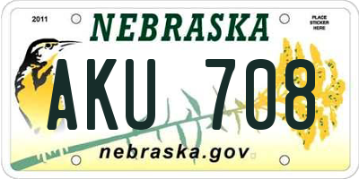 NE license plate AKU708