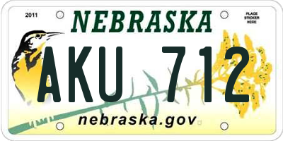 NE license plate AKU712