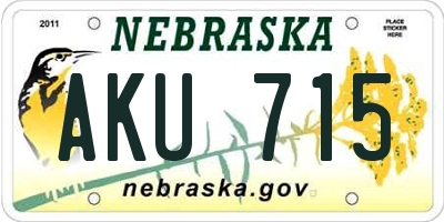 NE license plate AKU715