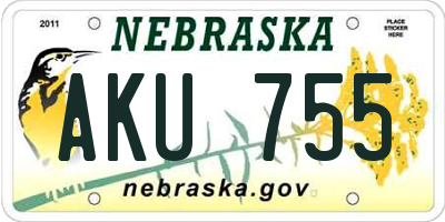 NE license plate AKU755