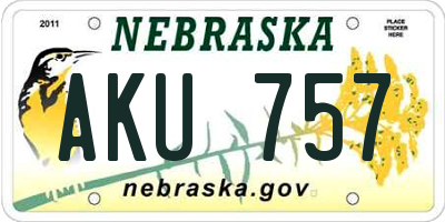 NE license plate AKU757