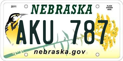 NE license plate AKU787