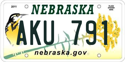 NE license plate AKU791