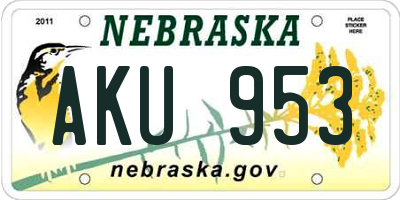 NE license plate AKU953