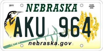 NE license plate AKU964