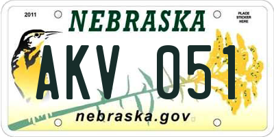 NE license plate AKV051
