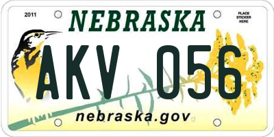 NE license plate AKV056