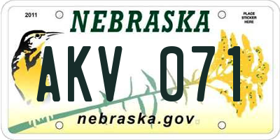 NE license plate AKV071