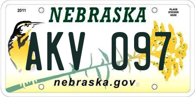 NE license plate AKV097