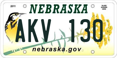 NE license plate AKV130