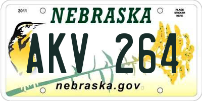 NE license plate AKV264