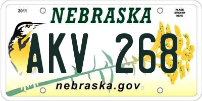 NE license plate AKV268