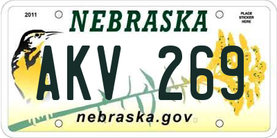 NE license plate AKV269