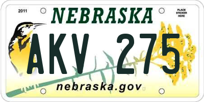 NE license plate AKV275