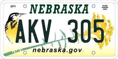 NE license plate AKV305