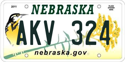 NE license plate AKV324