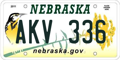 NE license plate AKV336