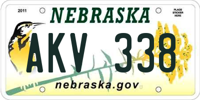 NE license plate AKV338