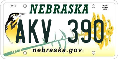 NE license plate AKV390