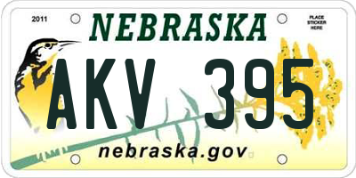 NE license plate AKV395