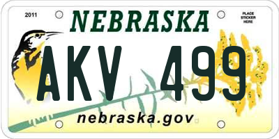 NE license plate AKV499