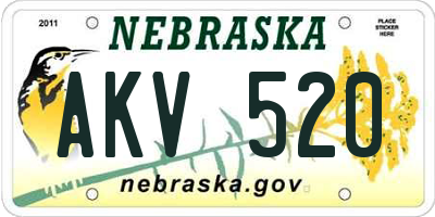 NE license plate AKV520