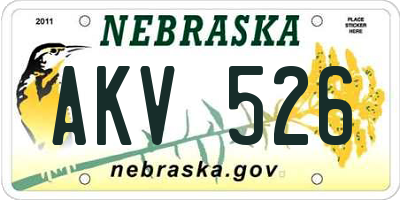 NE license plate AKV526
