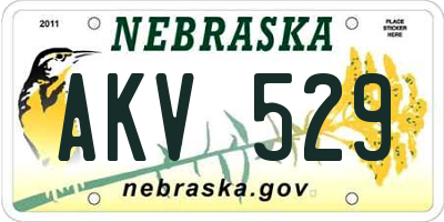 NE license plate AKV529