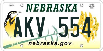 NE license plate AKV554