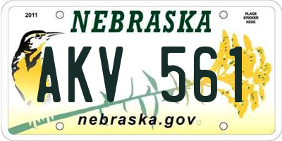 NE license plate AKV561