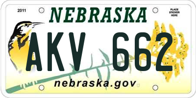 NE license plate AKV662