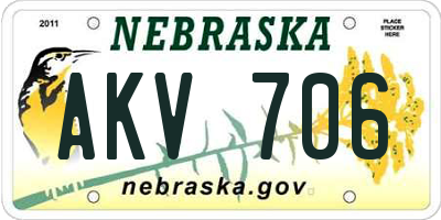 NE license plate AKV706