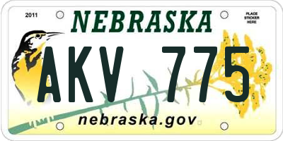NE license plate AKV775