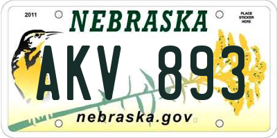 NE license plate AKV893