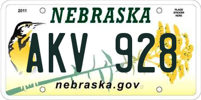 NE license plate AKV928